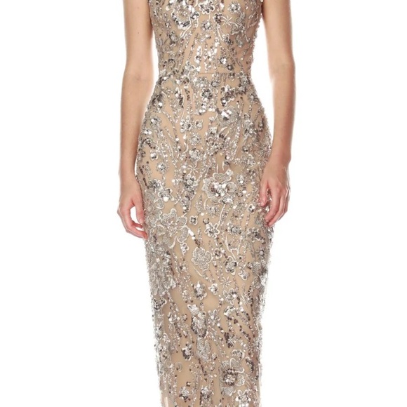 Bronx and Banco Silver Sequin Maxi Dress - Picture 1 of 7